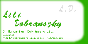 lili dobranszky business card